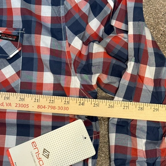 Enyce Mens Button-Up Shirt Size 5XL Plaid Red, White, And Blue - Picture 6 of 7